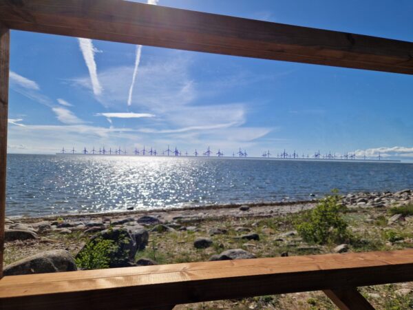 A transparent overlay that helps visualize offshore wind farm was installed near Kihnu lighthouse